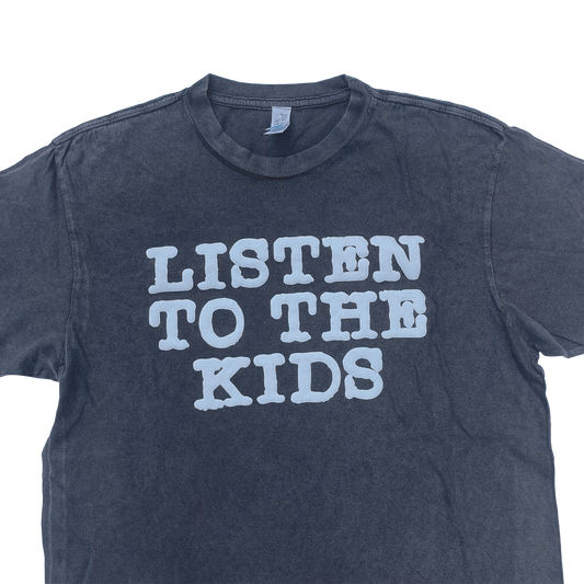 LISTEN TO THE KIDS Vintage Wash Black T-Shirt