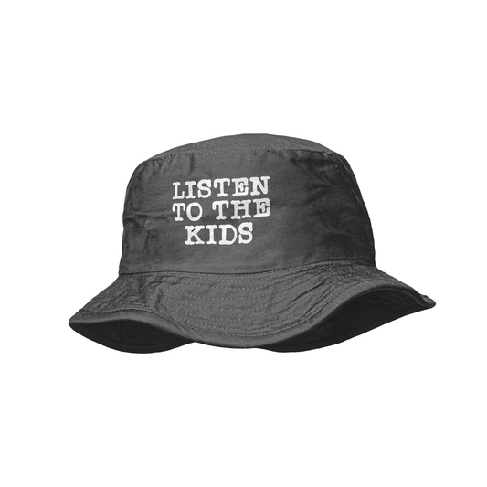 Listen to the Kids Vintage Black Bucket Hat