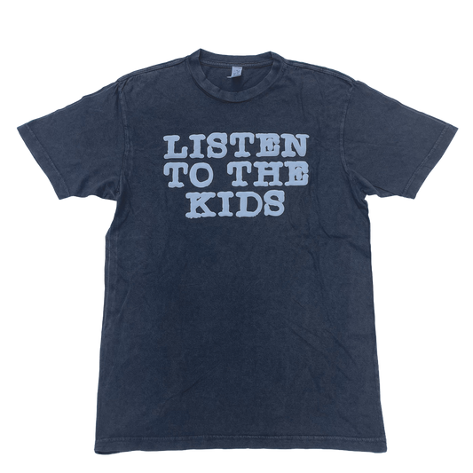 LISTEN TO THE KIDS Vintage Wash Black T-Shirt