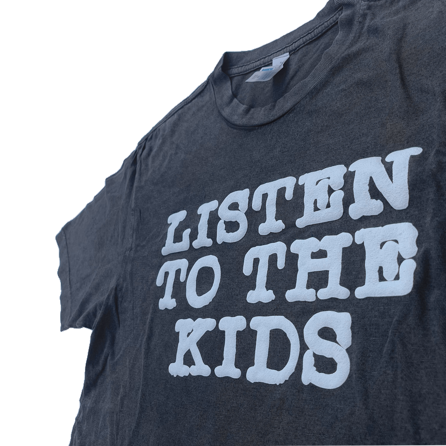 LISTEN TO THE KIDS Vintage Wash Black T-Shirt
